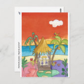 Beach Bar op Sunset Briefkaart (Voorkant / Achterkant)