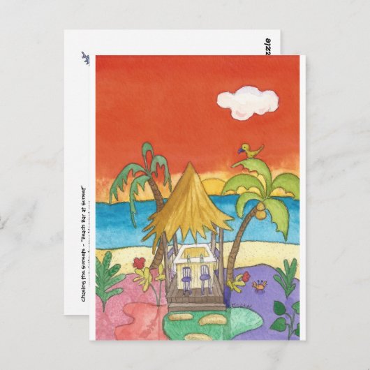 Beach Bar op Sunset Briefkaart (Voorkant / Achterkant)