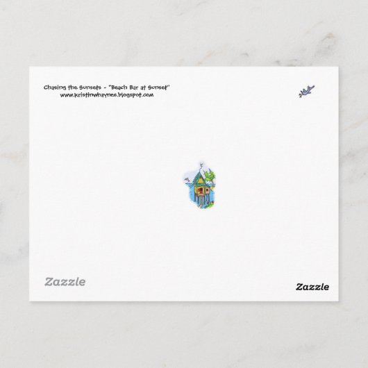 Beach Bar op Sunset Briefkaart (Achterkant)