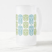 Beach Bar Party Retro Tiki Matglas Bierpul (Voorkant rechts)