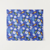 Beach Bar Tropische palmen en beerflesjes blauw Wandkleed (Voorkant (horizontaal))