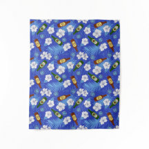 Beach Bar Tropische palmen en beerflesjes blauw