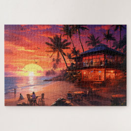 🌅Beach Bar Zonsondergang Legpuzzel