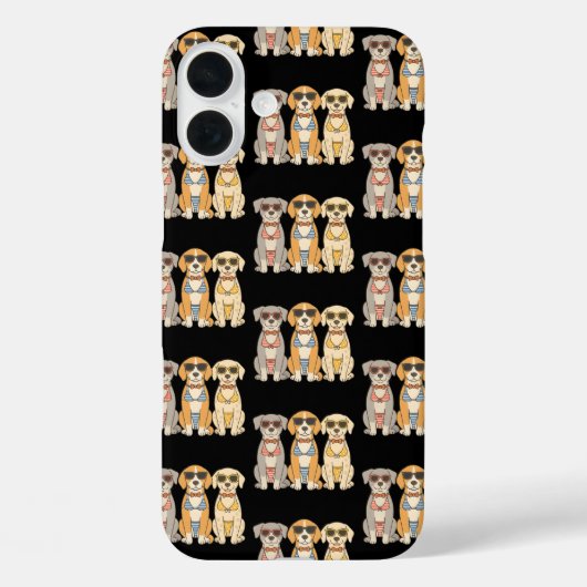 Beach Barkers Bikini Trio met Attitude Case-Mate iPhone Case (Achterkant)