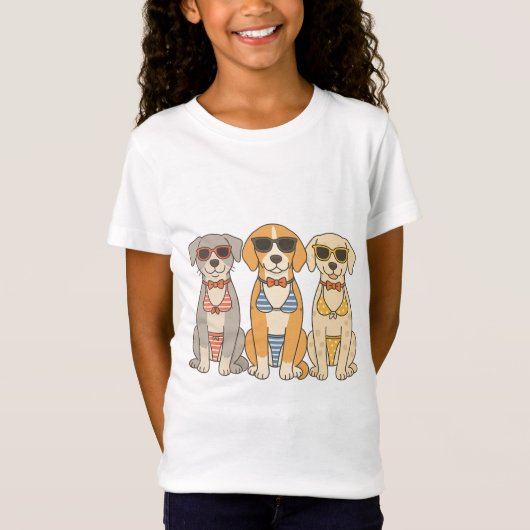 Beach Barkers Bikini Trio met Attitude T-shirt (Voorkant)