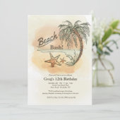 Beach Bash uitnodiging (Staand voorkant)