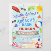 Beach Bash Zomer Jongen Verjaardagsfeest Kaart (Voorkant)