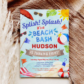 Beach Bash Zomer Jongen Verjaardagsfeest Kaart