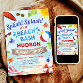 Beach Bash Zomer Jongen Verjaardagsfeest Kaart