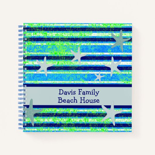 Beach Batik Stripes and Starfish Notitieboek (Voorkant)
