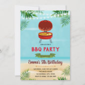 Beach bbq party-uitnodiging kaart (Voorkant)