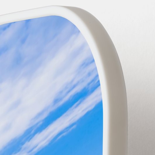 Beach Beauful Blue Sky Clouds Monogramed Pickleball Paddle (Links Detail)