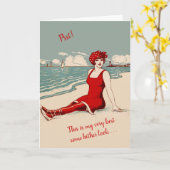 Beach Beauty Humor kom beide Valentijnen Kaart (Gele Bloem)