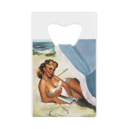 Beach Beauty Pin Up Girl Creditkaart Flessenopener