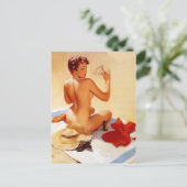  Beach Beauty Pin Up Meisje Briefkaart (Staand voorkant)