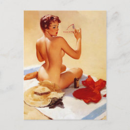 Beach Beauty Pin Up Meisje Briefkaart