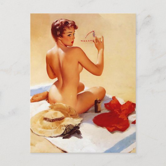  Beach Beauty Pin Up Meisje Briefkaart (Voorkant)