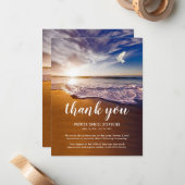 Beach begrafenis sympathie dank u notitiekaartje (Voorkant / Achterkant in situ)