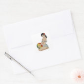 Beach Belle -  pop-upmeisje Vierkante Sticker (Envelop)