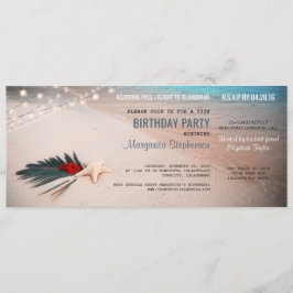 Beach Bestemming Party Boarding Pass Ticket Kaart