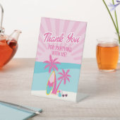 Beach Besties Let's Go Party Roze verjaardag Reclamebord Met Voetstuk (Insitu)