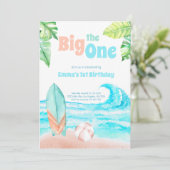Beach Big One Birthday Invitation Kaart (Staand voorkant)