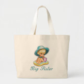 Beach Big Sister Grote Tote Bag (Voorkant)