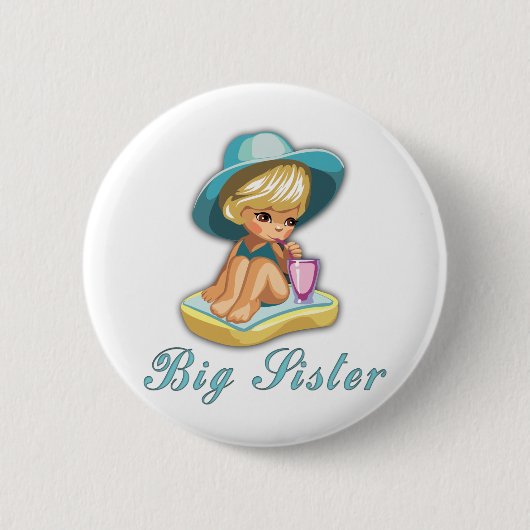Beach Big Sister Ronde Button 5,7 Cm (Voorkant)