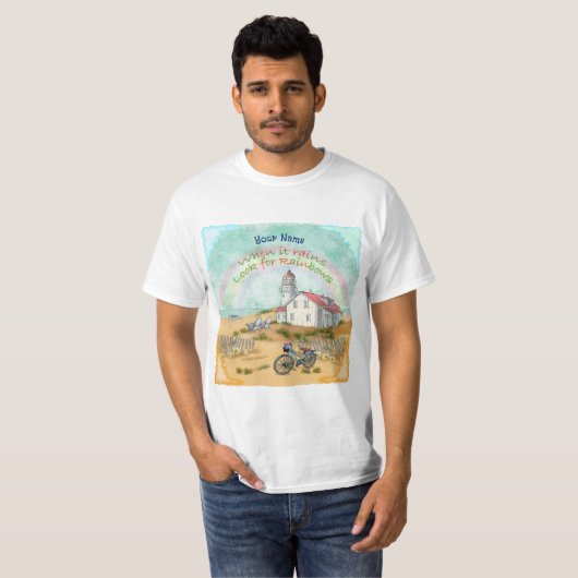 Beach Bike Lighthouse T-shirt (Voorkant volledig)