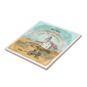 Beach Bike Lighthouse tegel Tegeltje (Zijkant)