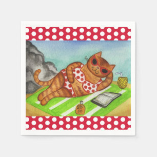 Beach Bikini Cat Party picknick servetten
