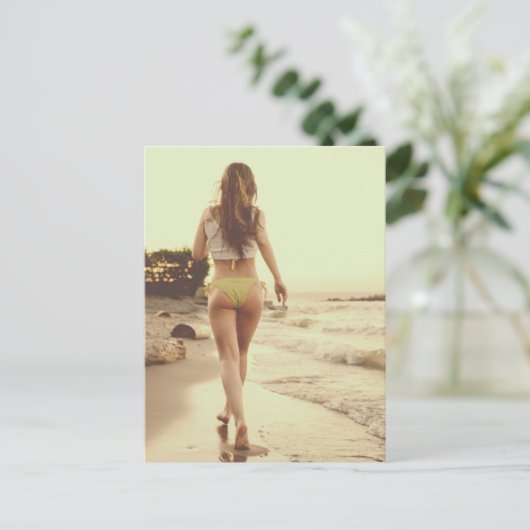 Beach Bikini Photo Briefkaart (Staand voorkant)
