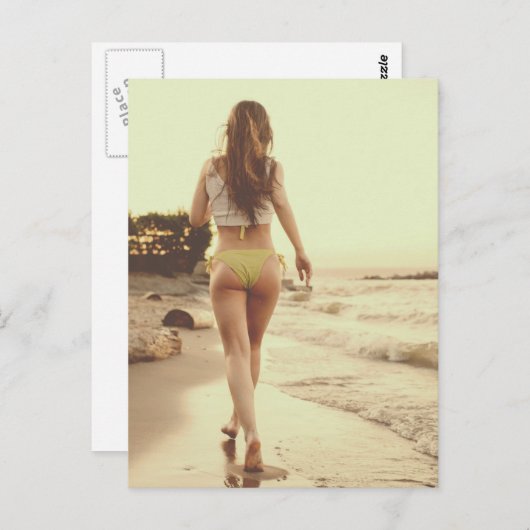 Beach Bikini Photo Briefkaart (Voorkant / Achterkant)