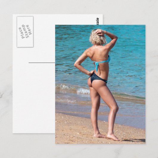Beach Bikini Photo Briefkaart (Voorkant / Achterkant)