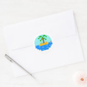 Beach Biome wereldbol [dag] Ronde Sticker (Envelop)