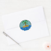 Beach Biome wereldbol [nacht] Ronde Sticker (Envelop)