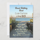 Beach Birthday Boardwalk Sand Unisex Party Kaart (Voorkant)