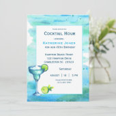 Beach Birthday Cocktail Party Margarita Kaart (Staand voorkant)