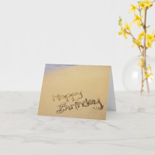 Beach Birthday Greeting Card Kaart (Gele Bloem)