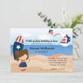 Beach Birthday Independence day Kaart (Staand voorkant)