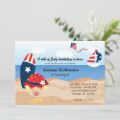 Beach Birthday Independence day Kaart (Staand voorkant)