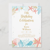 Beach Birthday Invitation Kaart (Voorkant)