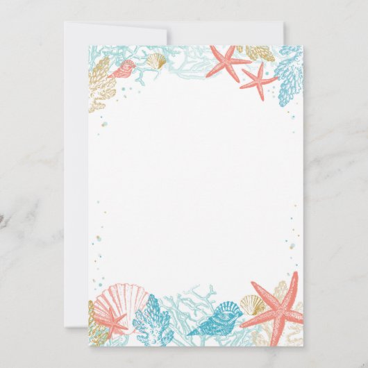 Beach Birthday Invitation Kaart (Achterkant)