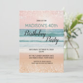 Beach Birthday Invitation Kaart (Staand voorkant)