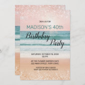 Beach Birthday Invitation Kaart (Voorkant / Achterkant)