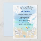 Beach Birthday Invitation Kaart (Voorkant / Achterkant)