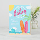 Beach Birthday Invitation | Uitnodiging voor Girl  (Staand voorkant)