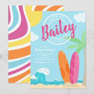 Beach Birthday Invitation Uitnodiging voor Girl