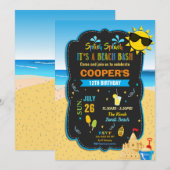 Beach Birthday Party Bash Sand Castle Summer Boy Kaart (Voorkant / Achterkant)