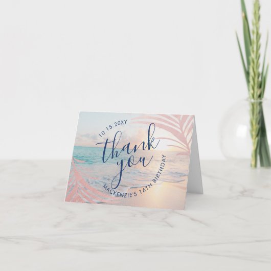 Beach Birthday Party - Bedankt voor je creditcard (Voorkant)